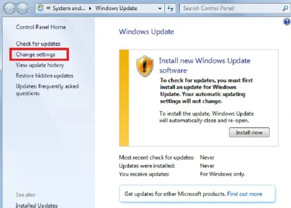 Sử dụng Windows Update để cài đặt driver âm thanh cho win 7 32bit pc