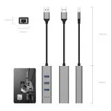 Bộ chuyển đổi USB-A 4 trong 1 Lention H23s
