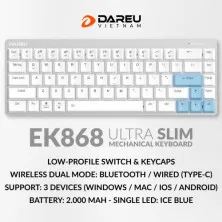 Bàn phím cơ Bluetooth DAREU EK868