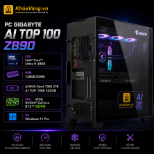 PC Gigabyte AI TOP 100 Z890 | Core Ultra 9 285K | RAM 128GB | AORUS Gen4 7300 2TB AI TOP 100E 320GB | 32GB RTX 5090 | Win 11 Pro | NEW FULLBOX
