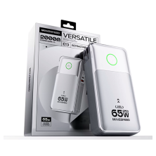 Củ sạc kiêm PIN dự phòng 3-in-1 Movespeed MSP14 | 65W | 20000mAh | Bạc
