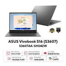 Laptop Asus Vivobook S16 S3607AA-SH042W (Intel Core Ultra 5 325 | 16GB | 512GB | Intel Graphics | 16 inch WUXGA OLED | Win 11 | Xám)
