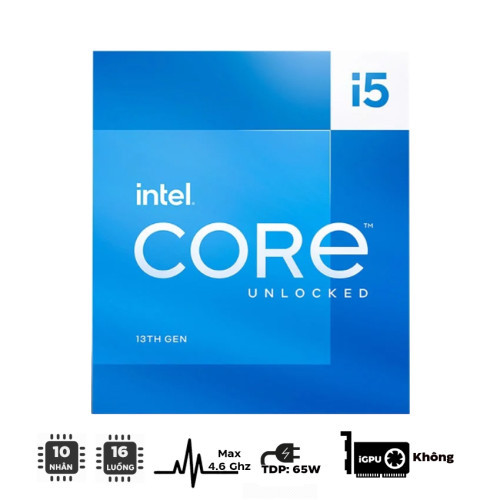CPU Intel Core i5 13400F / 2.5GHz Turbo 4.6GHz / 10 Nhân 16 Luồng / 20MB / LGA 1700 - BOX CHÍNH HÃNG