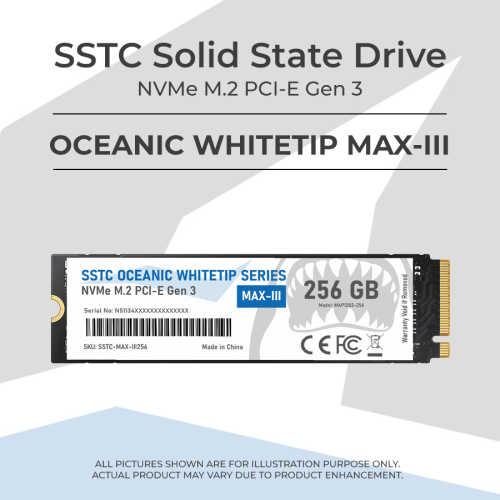 SSD SSTC Oceanic Whitetip MAX-III 256GB NVMe - Bảo hành 36 Tháng