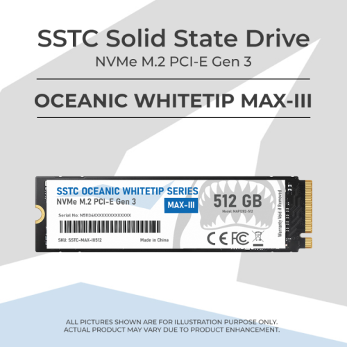 SSD SSTC Oceanic Whitetip MAX-III 512GB NVMe - Bảo hành 36 Tháng
