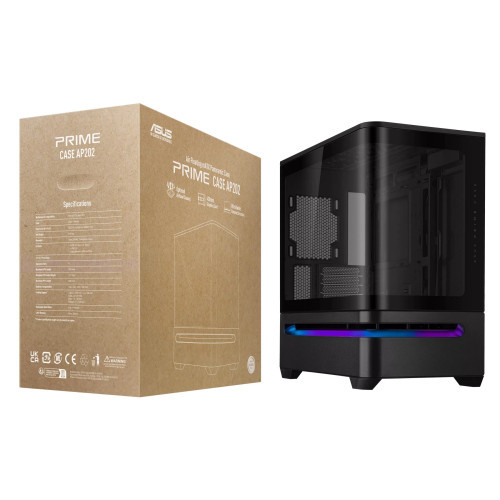 Vỏ máy tính Asus Prime AP202 TG BLACK (Không Quạt)
