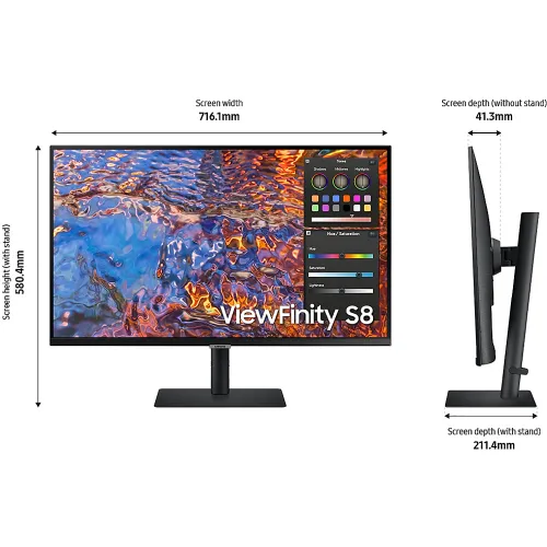 Màn hình SAMSUNG ViewFinity S8 S80PB LS32B800PXEXXV (32inch/ IPS/ 4K UHD/ 60Hz/ 5ms/ HDR600)
