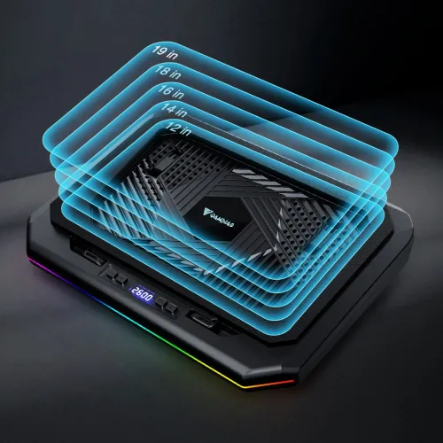 Đế tản nhiệt Laptop Gamdias Aether P1 Pro RGB - Turbo-Cooled Dominance