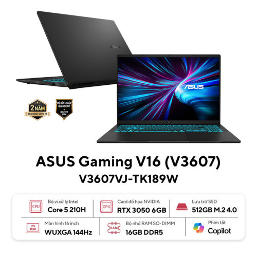 Laptop Gaming Asus AI V16 V3607VJ-TK189W (Core 5 | RTX 3050 | 16GB | 512GB | 144Hz)