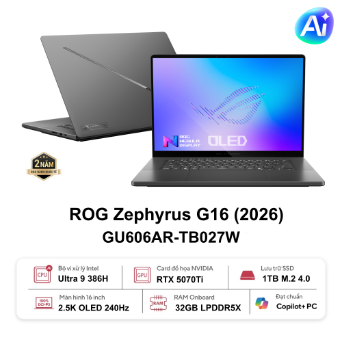 Laptop Asus ROG Zephyrus G16 | GU606AR-TB027W | Intel Ultra 9 386H | RTX 5070Ti | 32GB | 1TB