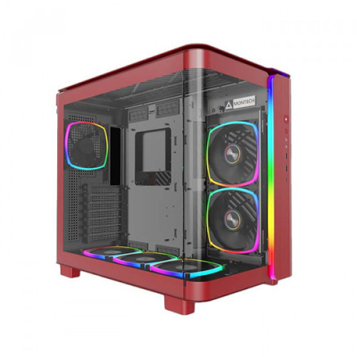 Case Montech King 95 Pro Red - Kèm sẵn Fan Led A-RGB
