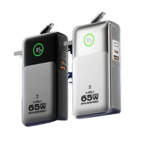 Củ sạc kiêm PIN dự phòng 3-in-1 Movespeed MSP14 | 65W | 20000mAh | Bạc