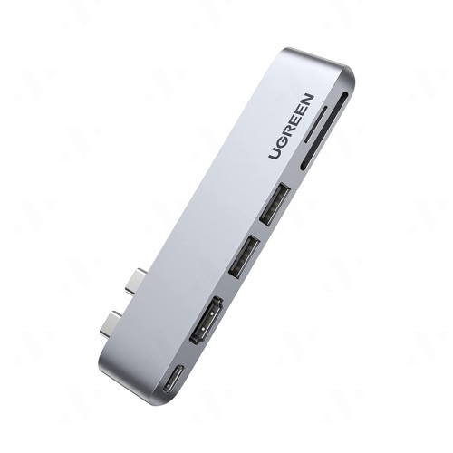 Hub chuyển đổi UGREEN 6-in-1 USB Type-C sang 1x HDMI 4K/30Hz | 1x SD | 1x Micro SD | 1x type-C PD | 2x USB Type-A 3.0 - 80856