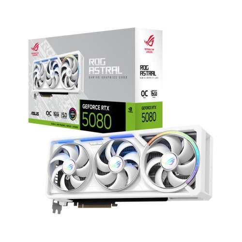 VGA Asus ROG Astral RTX 5080 16GB GDDR7 WHITE OC (ROG-ASTRAL-RTX5080-O16G-WHITE)