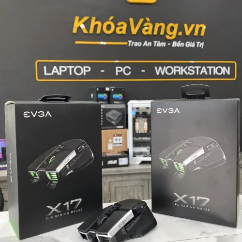 Chuột Gaming EVGA X17 Wired, Black, Customizable, 16000 DPI (chuyên FPS)