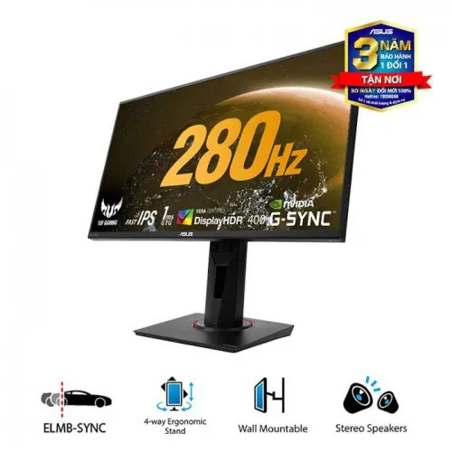 Màn hình LCD 27” Asus VG279QM TUF Gaming FHD IPS 280Hz 1ms HDR G-Sync Chính Hãng (New Full Box)