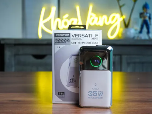 Củ sạc kiêm PIN dự phòng 3-in-1 Movespeed MSP13 | 35W | 10000mAh | Bạc