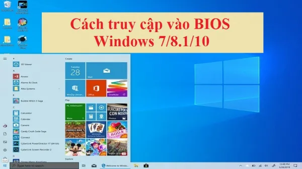  Truy cập bios trên win 7, 8.1, 10