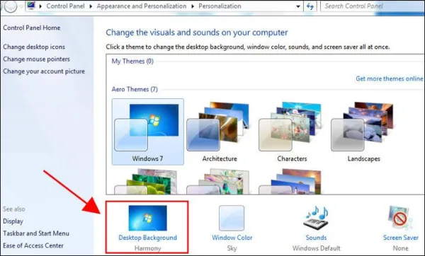 Cách đổi hình nền máy tính Windows 7 và Windows 8