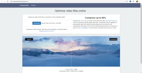 Cách giảm dung lượng video trên máy tính online với Compressify