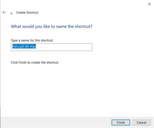 Cách tắt máy tính hẹn giờ bằng shortcut 