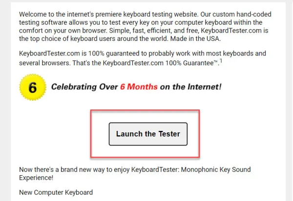 Launch the Tester