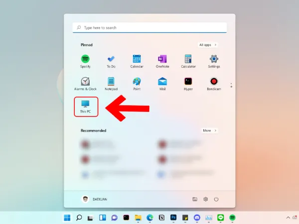 Ghim This PC vào thanh Menu