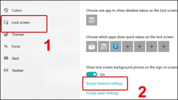 Cách cài đặt thời gian chờ khóa màn hình từ Windows Settings