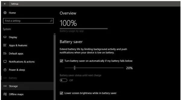 Cách tiết kiệm pin laptop win 10 - Bật tính năng Battery Saver