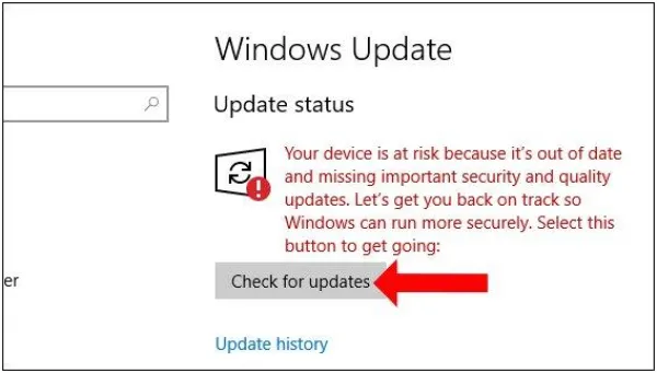 Chọn mục Check for updates và đợi trong một vài giây. 