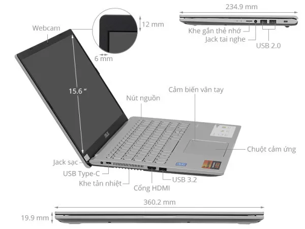 Laptop cấu hình mạnh Asus VivoBook X515MA