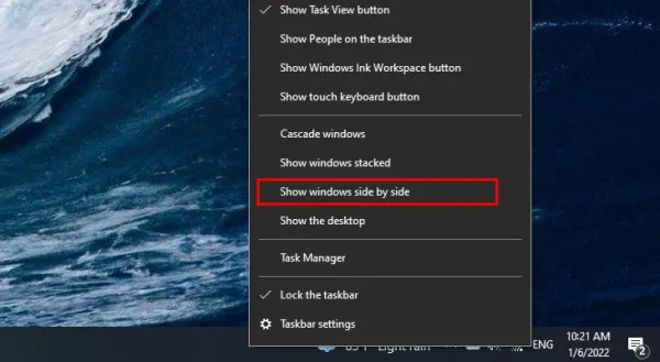 Bạn nhấn chuột phải vào thanh Taskbar