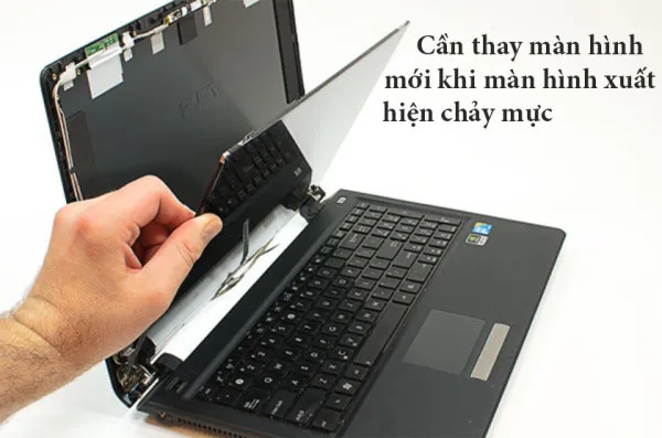 Có cần thay màn hình khi màn hình laptop bị chảy mực không