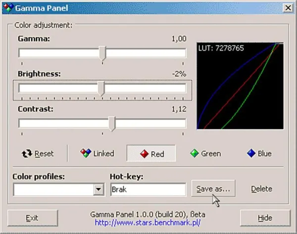 Phần mềm chỉnh độ sáng màn hình PC - Gamma Panel