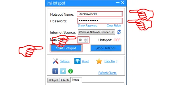 Phần mềm hỗ trợ bắt sóng wifi cho laptop MHotspot