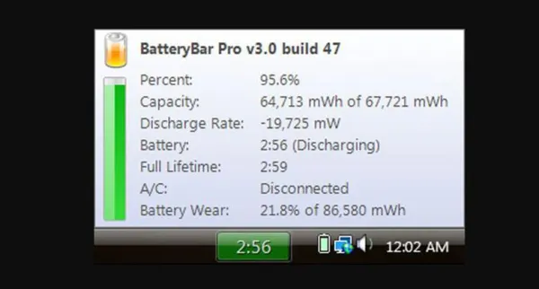 Sử dụng phần mềm BatteryBar: