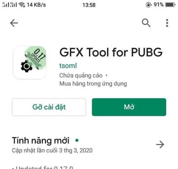 Sử dụng ứng dụng Gfx Tool