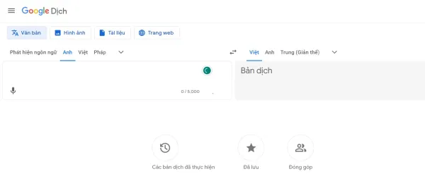 Sử dụng website Google Dịch