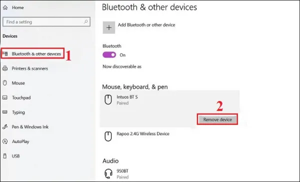 Xoá thiết bị Bluetooth đã được ghép nối trên máy tính