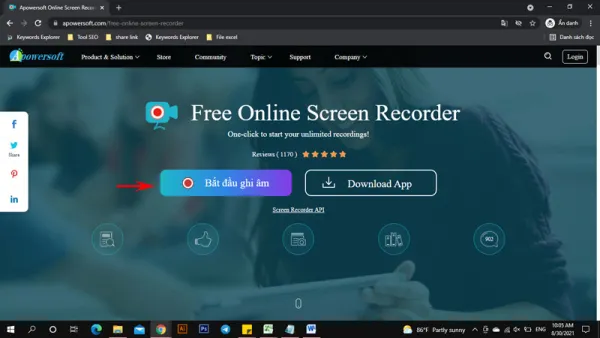 Phần mềm ghi màn hình Apowersoft Free Online Screen Recorder