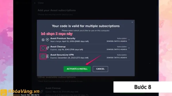 Màn hình sẽ hiển thị thông báo “Your code is valid for multiple subscriptions”