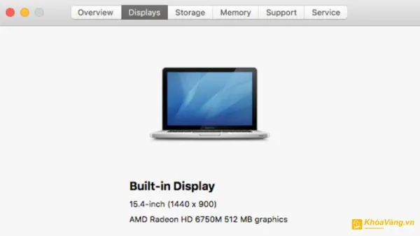 Thông tin về màn hình của MacBook