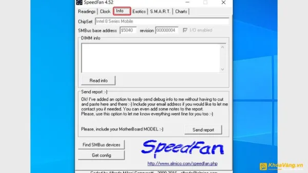 Hướng dẫn cách kiểm tra quạt laptop bằng Speedfan - bước 3