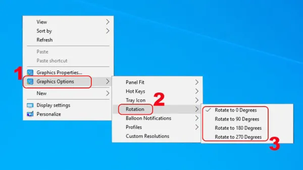  Xoay ngược màn hình máy tính Windows 8 trong “Graphics Options”