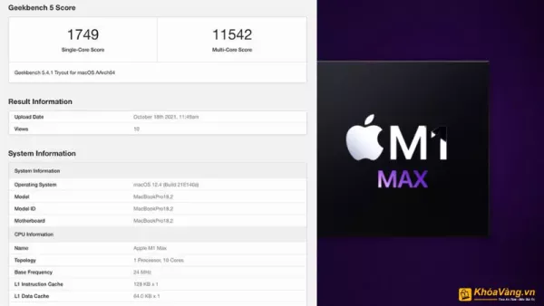 Chấm điểm hiệu năng Apple M1 Max trên Macbook M1 Pro