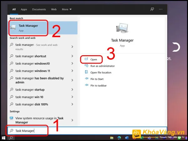 Mở Task Manager