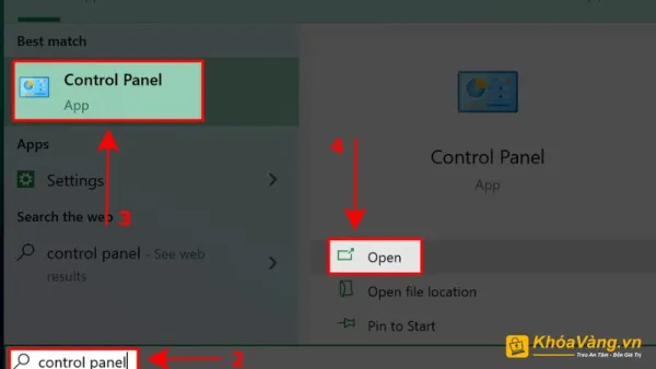 chọn “Control Panel"