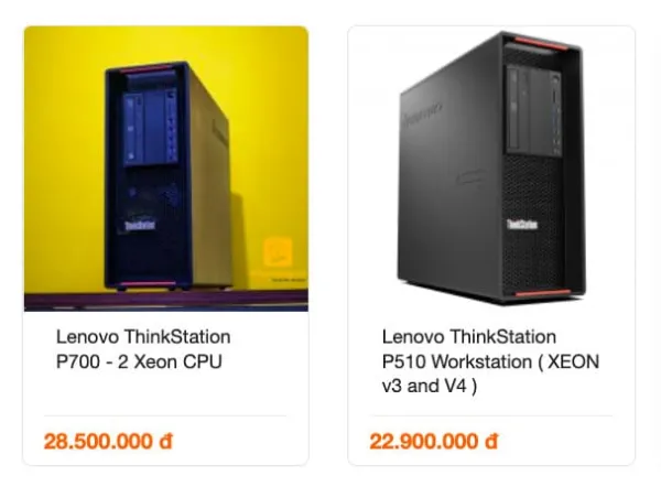 Phân khúc Lenovo Thinkstation trên 20 triệu tại Khóa Vàng
