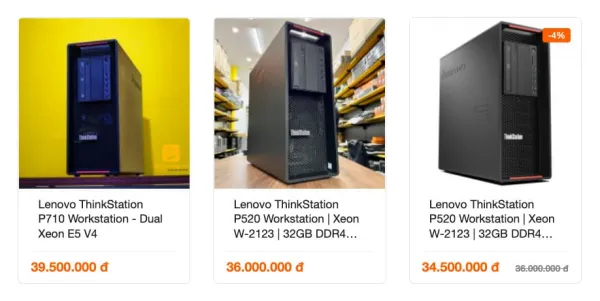 Phân khúc Lenovo Thinkstation trên 30 triệu tại Khóa Vàng