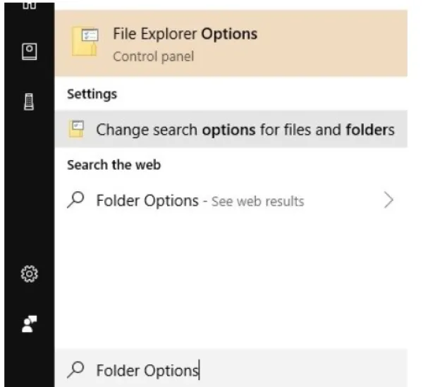  truy cập File Explorer Options.